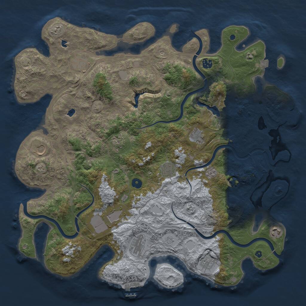 Rust Map: Procedural Map, Size: 4500, Seed: 29895, 17 Monuments