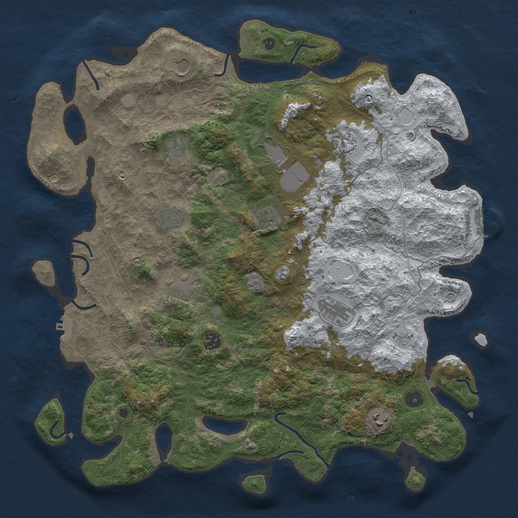 Rust Map: Procedural Map, Size: 4500, Seed: 2825451, 20 Monuments