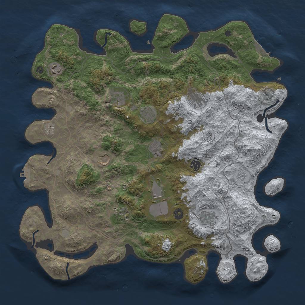 Rust Map: Procedural Map, Size: 4250, Seed: 2050, 20 Monuments
