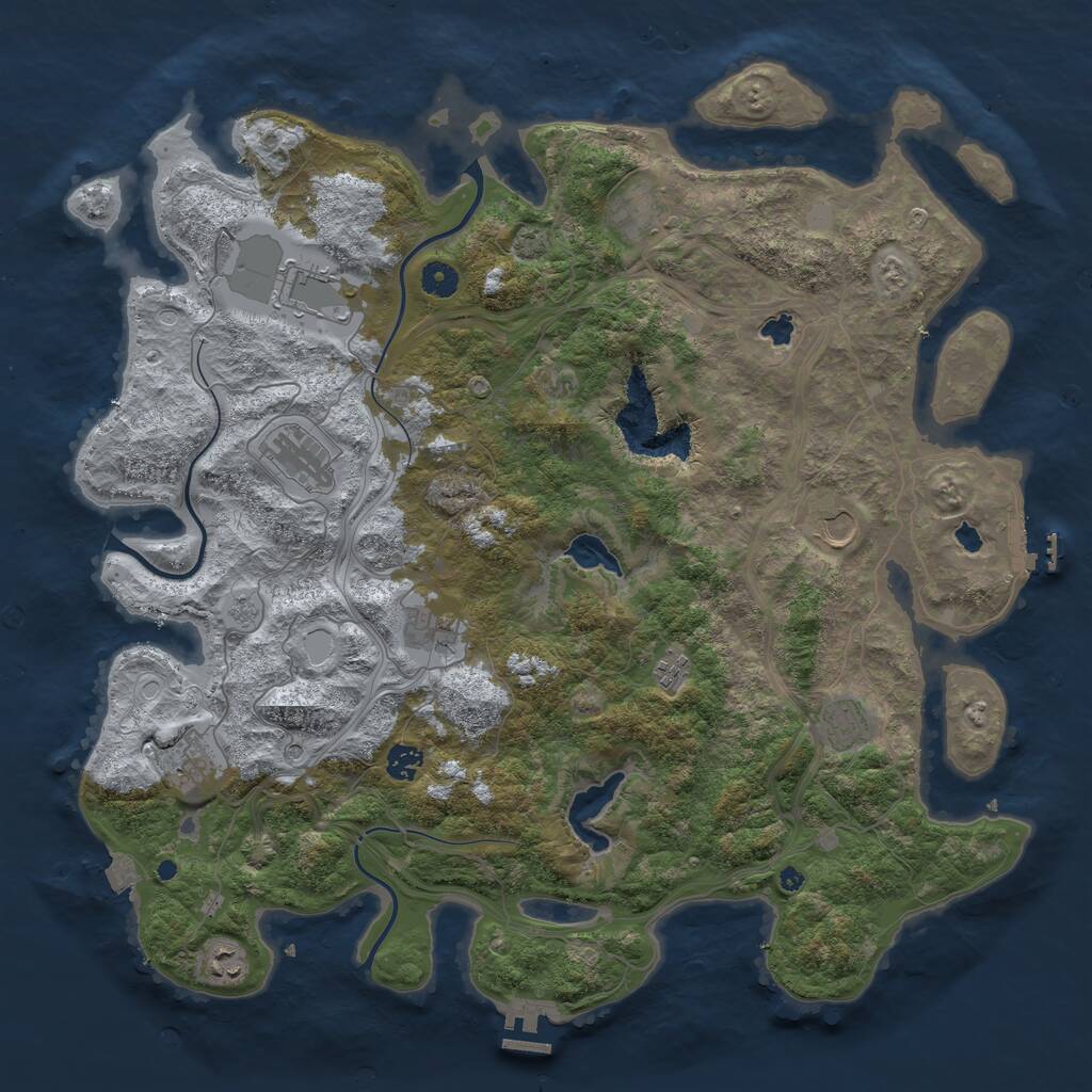 Rust Map: Procedural Map, Size: 4500, Seed: 5713694, 16 Monuments