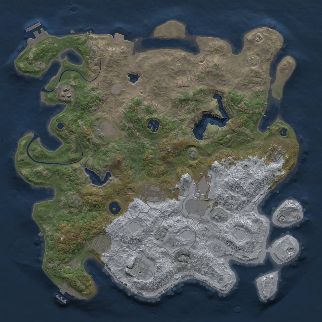 Rust Map: Procedural Map, Size: 4000, Seed: 932780, 15 Monuments