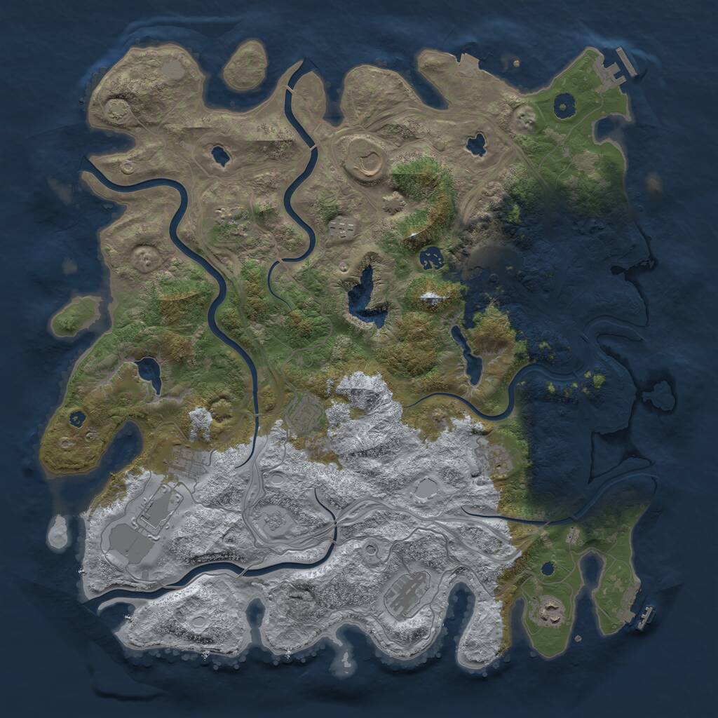Rust Map: Procedural Map, Size: 4500, Seed: 3186887, 17 Monuments