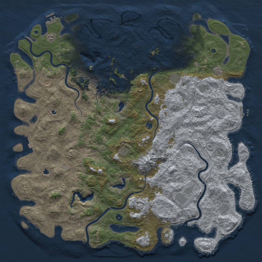 Rust Map: Procedural Map, Size: 6000, Seed: 531914, 17 Monuments