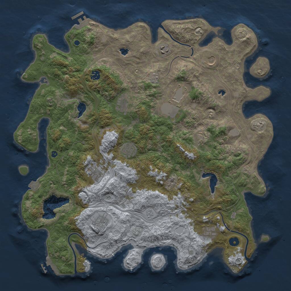 Rust Map: Procedural Map, Size: 4500, Seed: 3094069, 17 Monuments