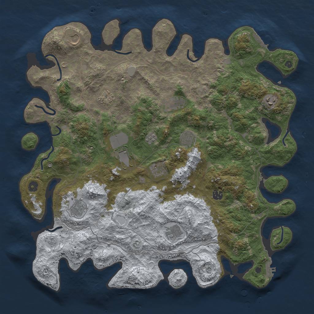 Rust Map: Procedural Map, Size: 4500, Seed: 4557682, 20 Monuments