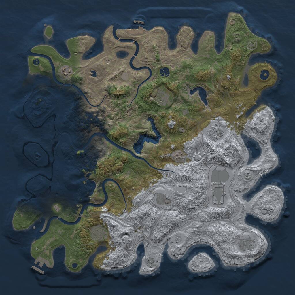 Rust Map: Procedural Map, Size: 4500, Seed: 4891165, 15 Monuments