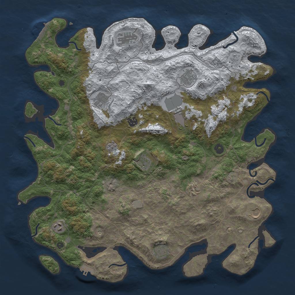 Rust Map: Procedural Map, Size: 4500, Seed: 5690195, 20 Monuments