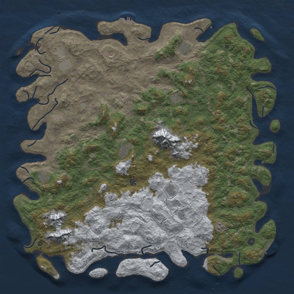 Rust Map: Procedural Map, Size: 6000, Seed: 677800, 20 Monuments