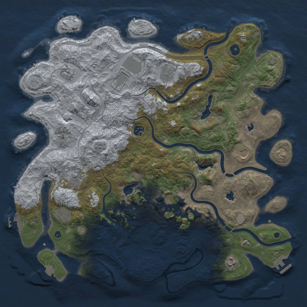 Rust Map: Procedural Map, Size: 4500, Seed: 5043594, 16 Monuments