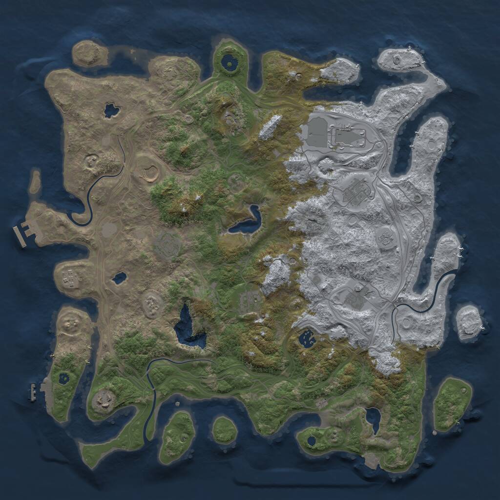 Rust Map: Procedural Map, Size: 4500, Seed: 3467018, 16 Monuments