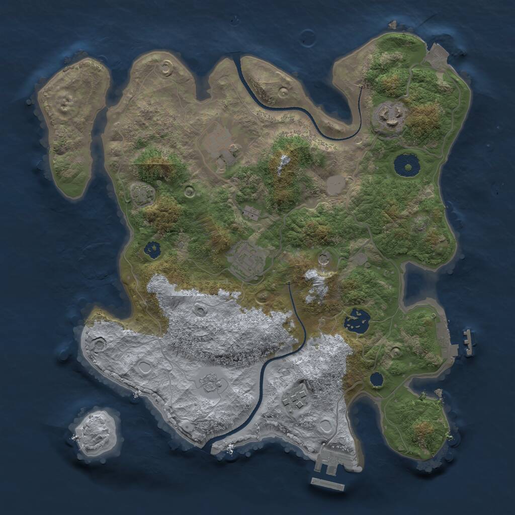 Rust Map: Procedural Map, Size: 3100, Seed: 6738, 11 Monuments