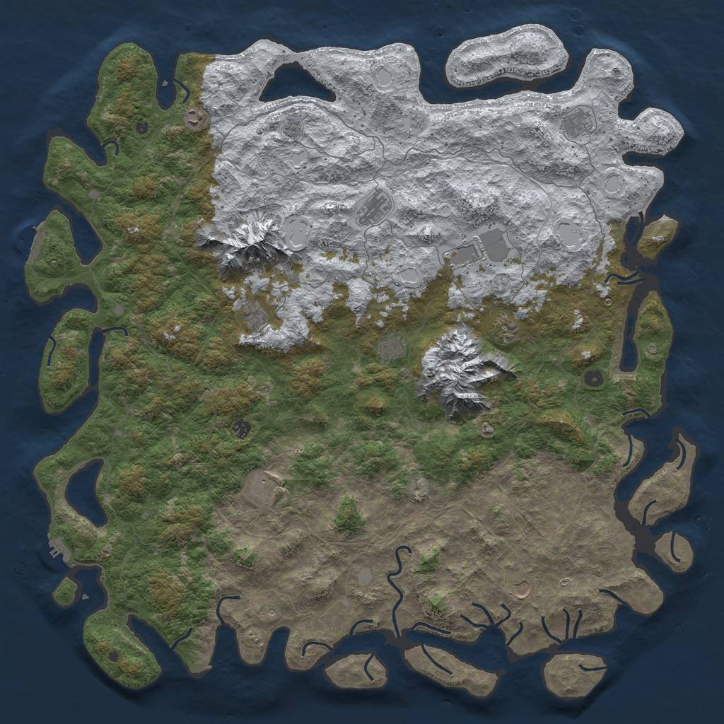 Rust Map: Procedural Map, Size: 6000, Seed: 183125, 20 Monuments