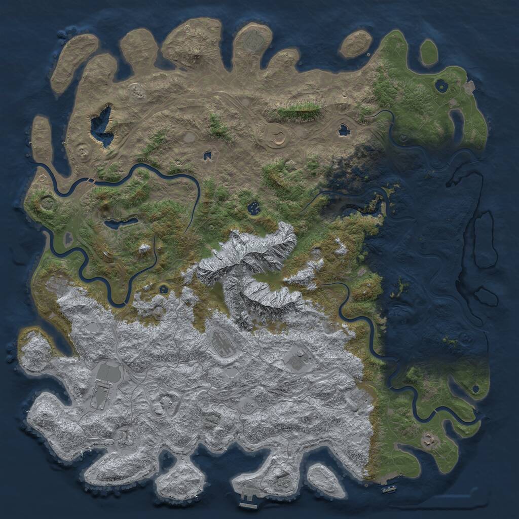 Rust Map: Procedural Map, Size: 6000, Seed: 157838, 17 Monuments