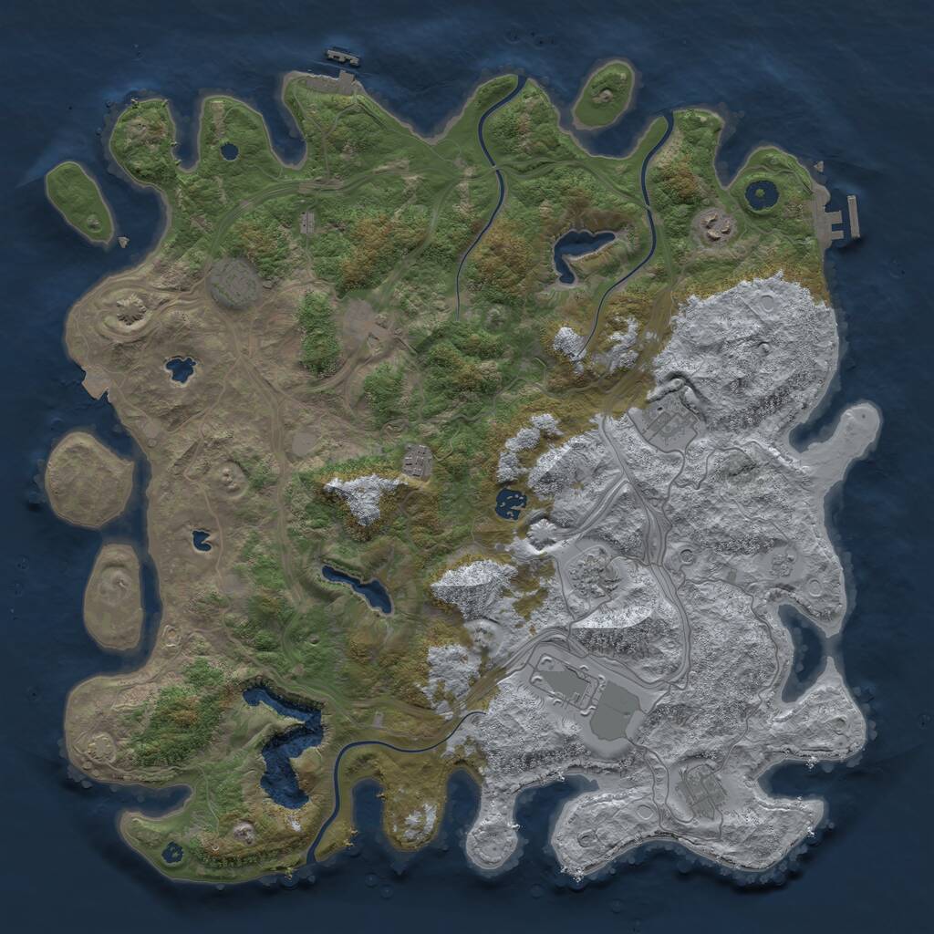 Rust Map: Procedural Map, Size: 4500, Seed: 263278, 15 Monuments