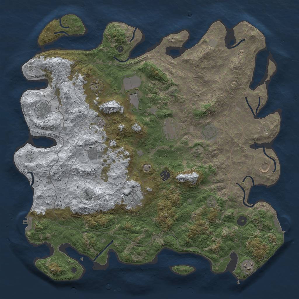 Rust Map: Procedural Map, Size: 4500, Seed: 2815614, 20 Monuments