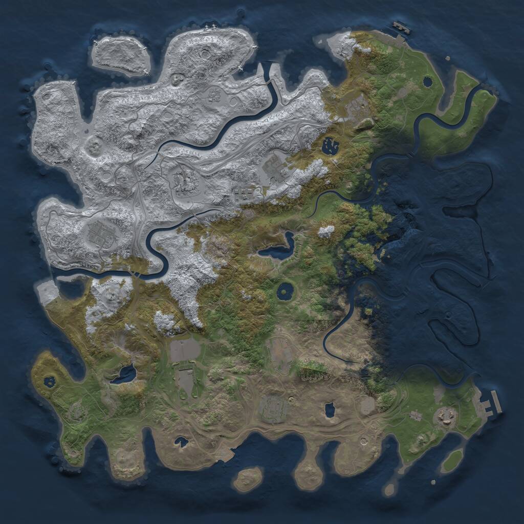 Rust Map: Procedural Map, Size: 4500, Seed: 979793, 16 Monuments