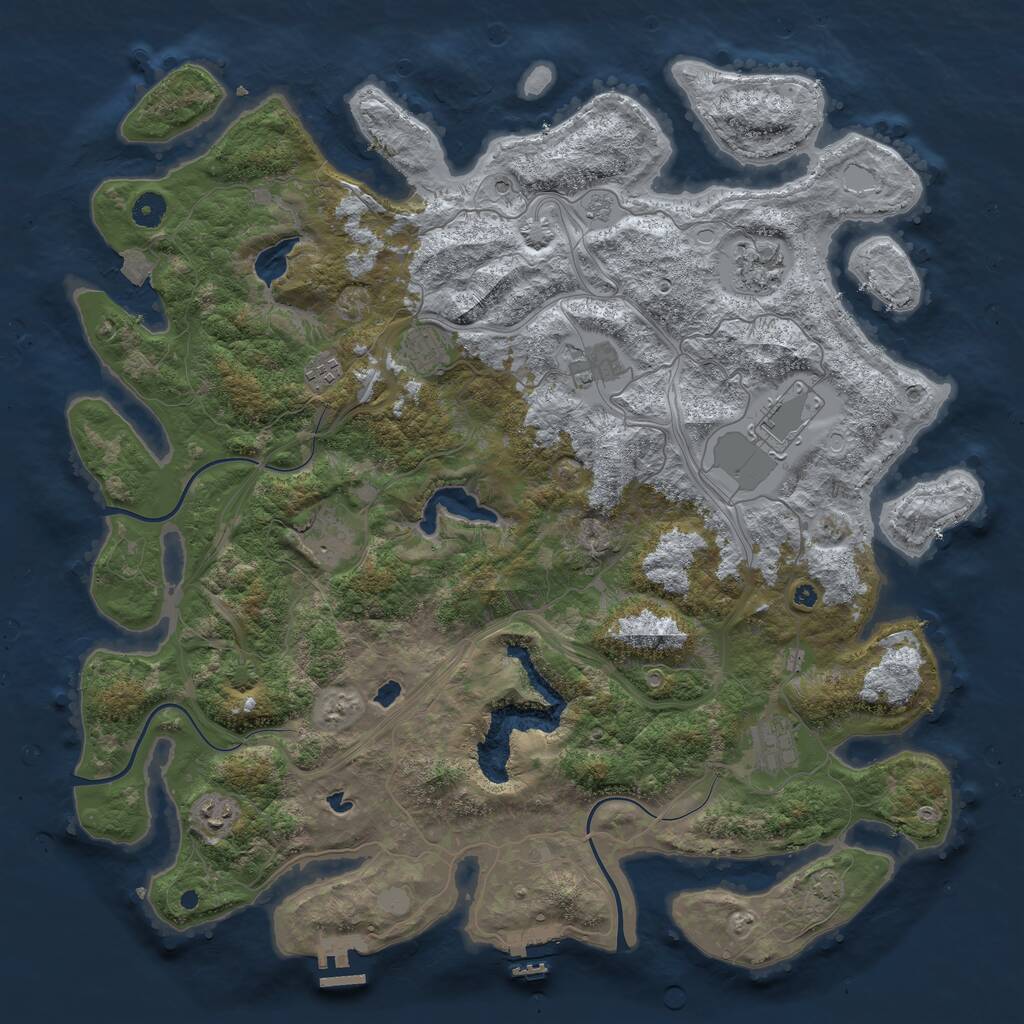 Rust Map: Procedural Map, Size: 4500, Seed: 7975, 14 Monuments