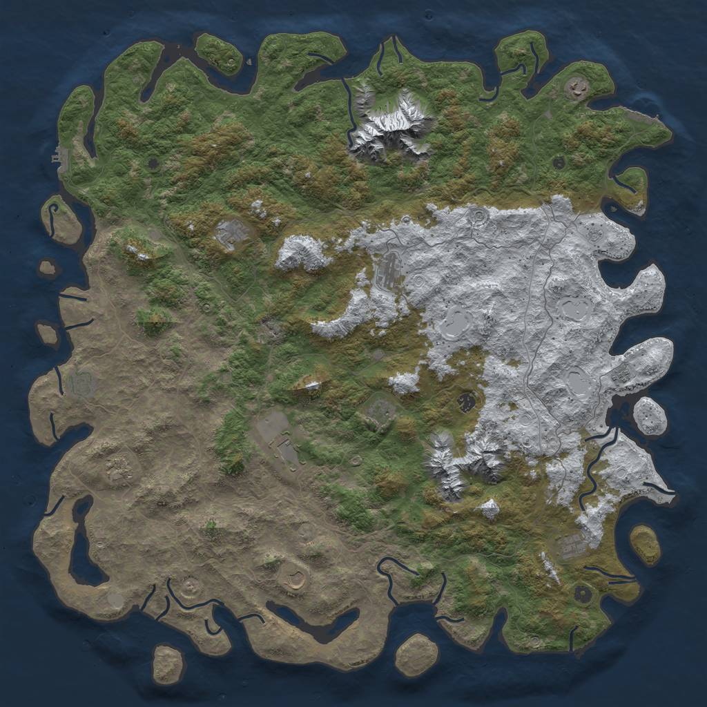 Rust Map: Procedural Map, Size: 6000, Seed: 548823, 20 Monuments