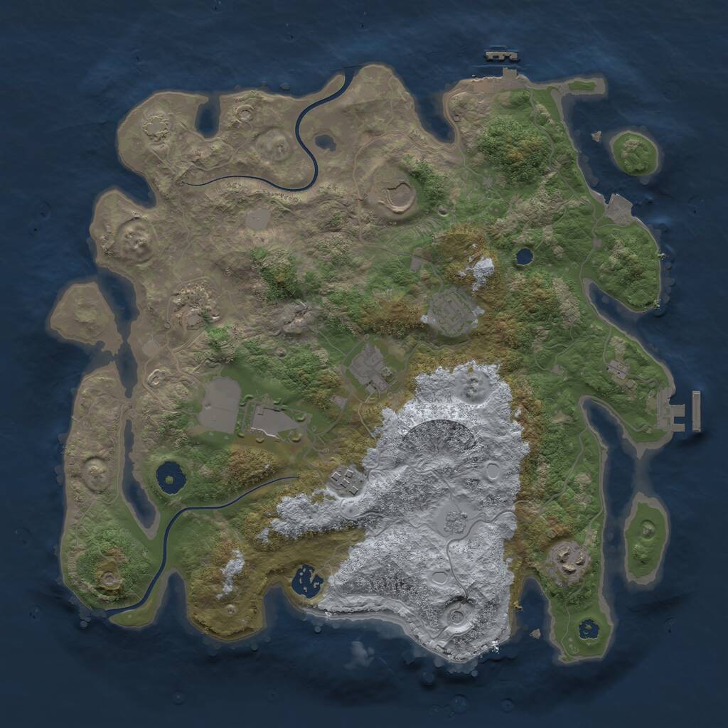 Rust Map: Procedural Map, Size: 3600, Seed: 846157, 14 Monuments