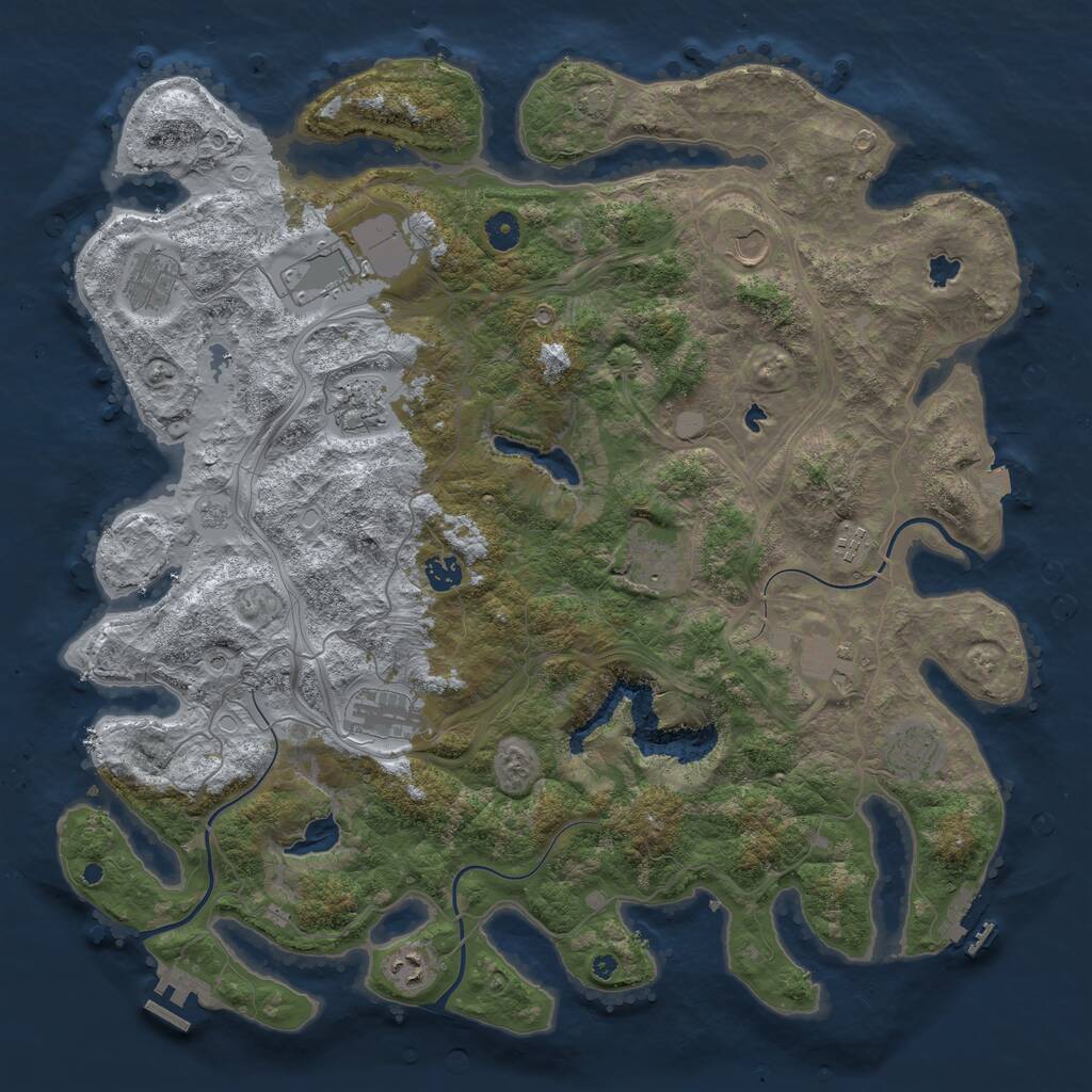 Rust Map: Procedural Map, Size: 4500, Seed: 3521247, 17 Monuments