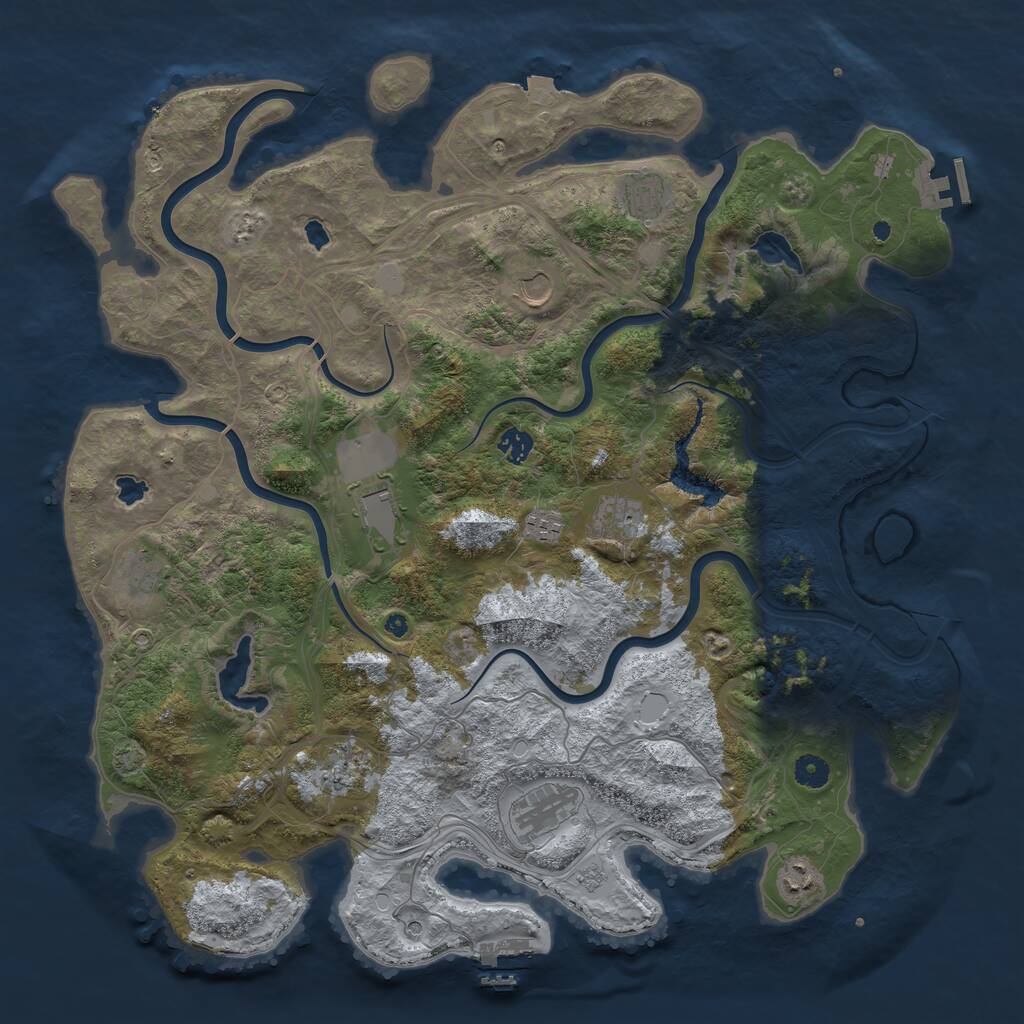 Rust Map: Procedural Map, Size: 4500, Seed: 120399, 16 Monuments