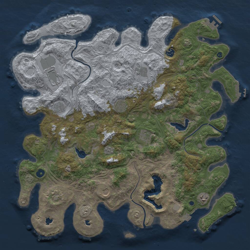 Rust Map: Procedural Map, Size: 4500, Seed: 6313682, 16 Monuments
