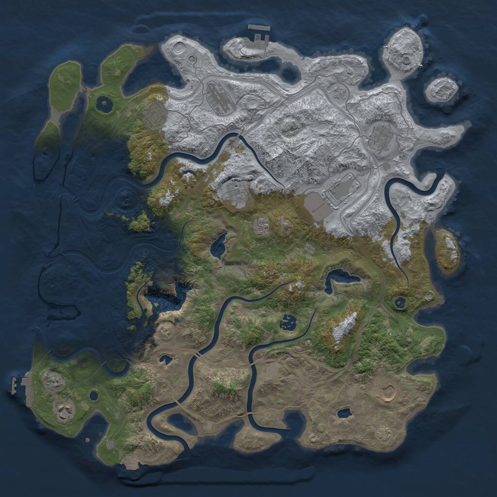Rust Map: Procedural Map, Size: 4500, Seed: 685879, 15 Monuments
