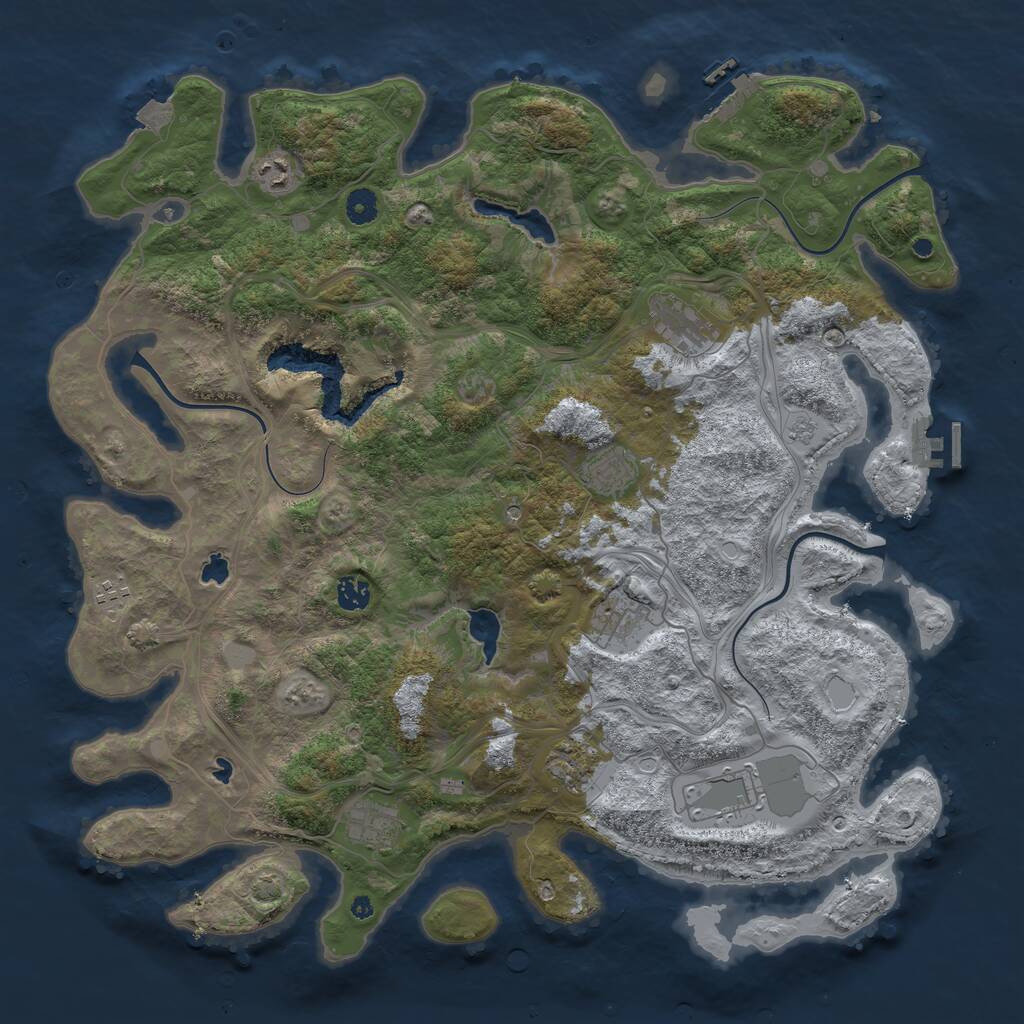 Rust Map: Procedural Map, Size: 4500, Seed: 3864056, 15 Monuments