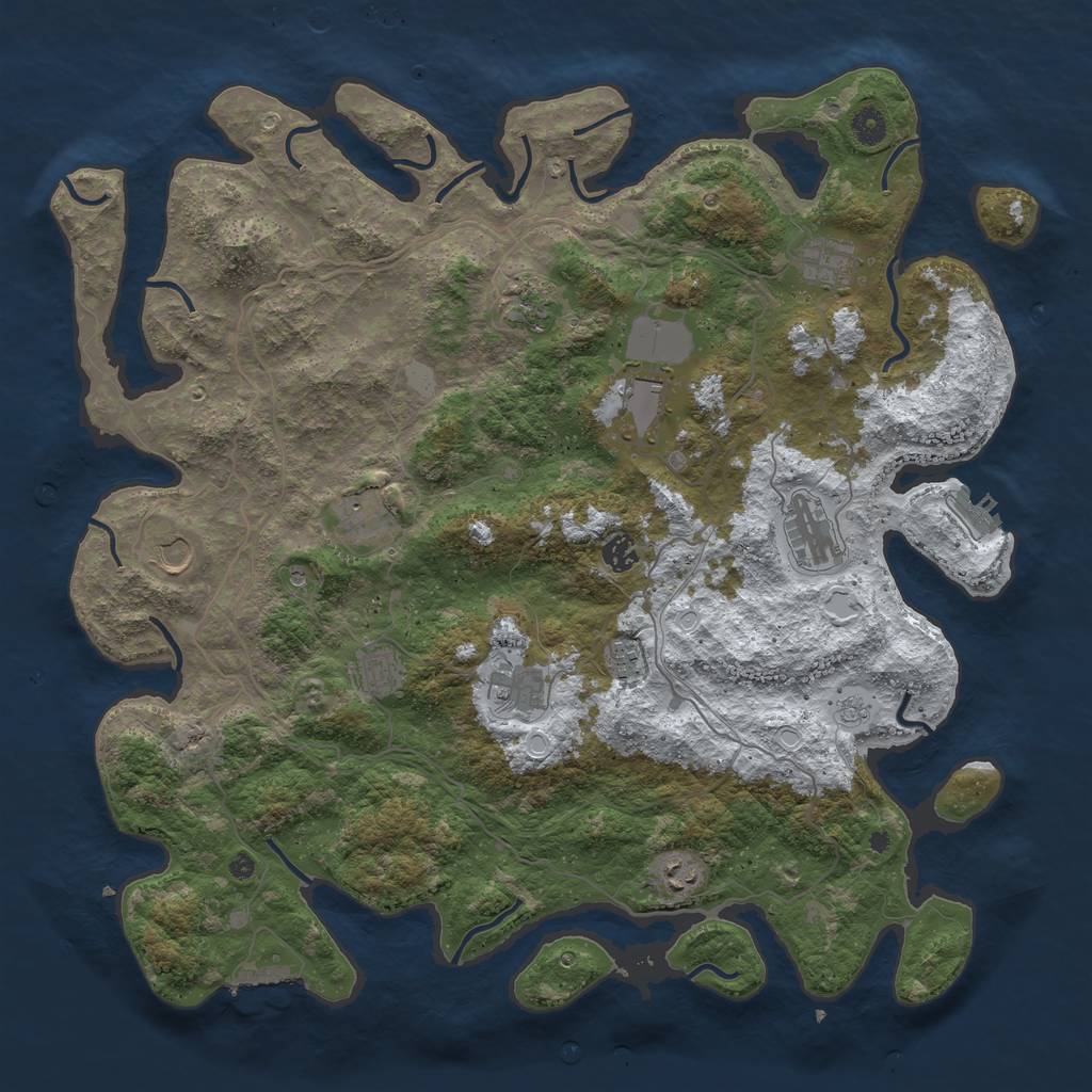 Rust Map: Procedural Map, Size: 4500, Seed: 6219493, 20 Monuments