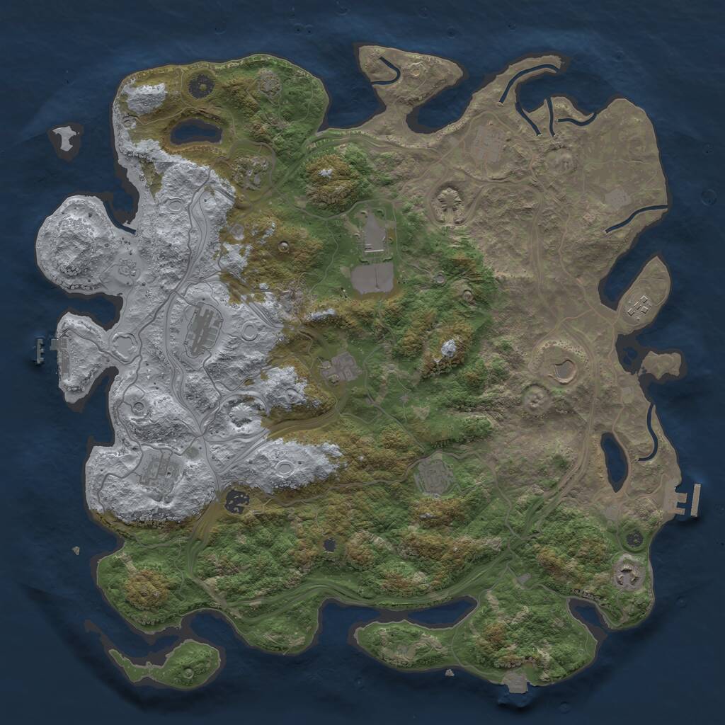 Rust Map: Procedural Map, Size: 4500, Seed: 716839, 17 Monuments