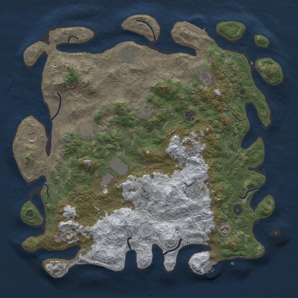 Rust Map: Procedural Map, Size: 4500, Seed: 860259, 19 Monuments