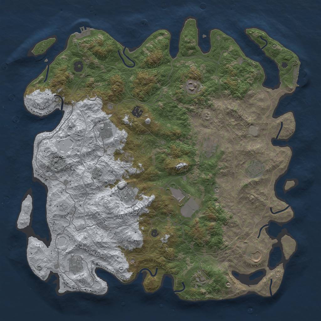 Rust Map: Procedural Map, Size: 4500, Seed: 4436378, 20 Monuments