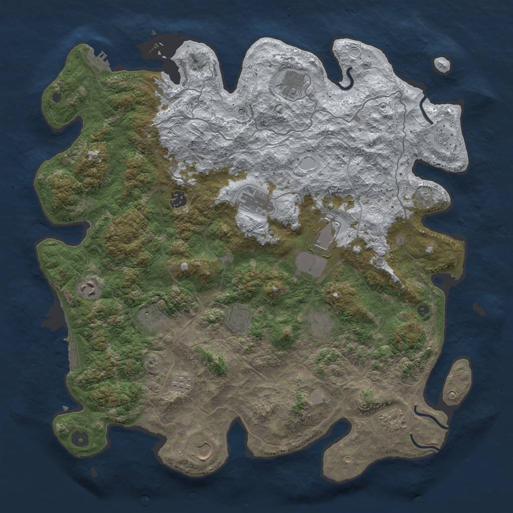 Rust Map: Procedural Map, Size: 4500, Seed: 3154546, 20 Monuments