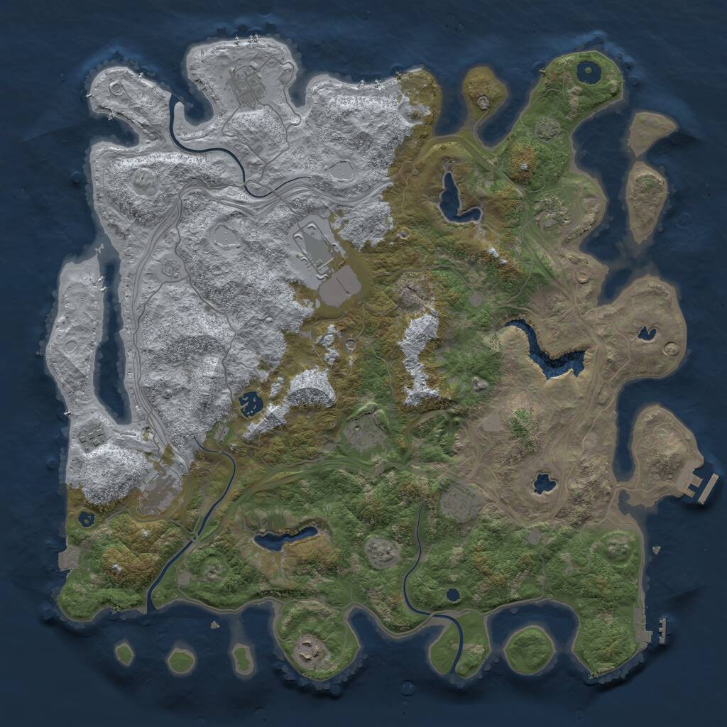 Rust Map: Procedural Map, Size: 4500, Seed: 5335492, 15 Monuments