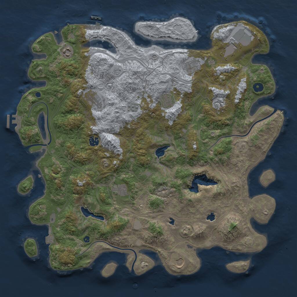 Rust Map: Procedural Map, Size: 4500, Seed: 790091, 16 Monuments