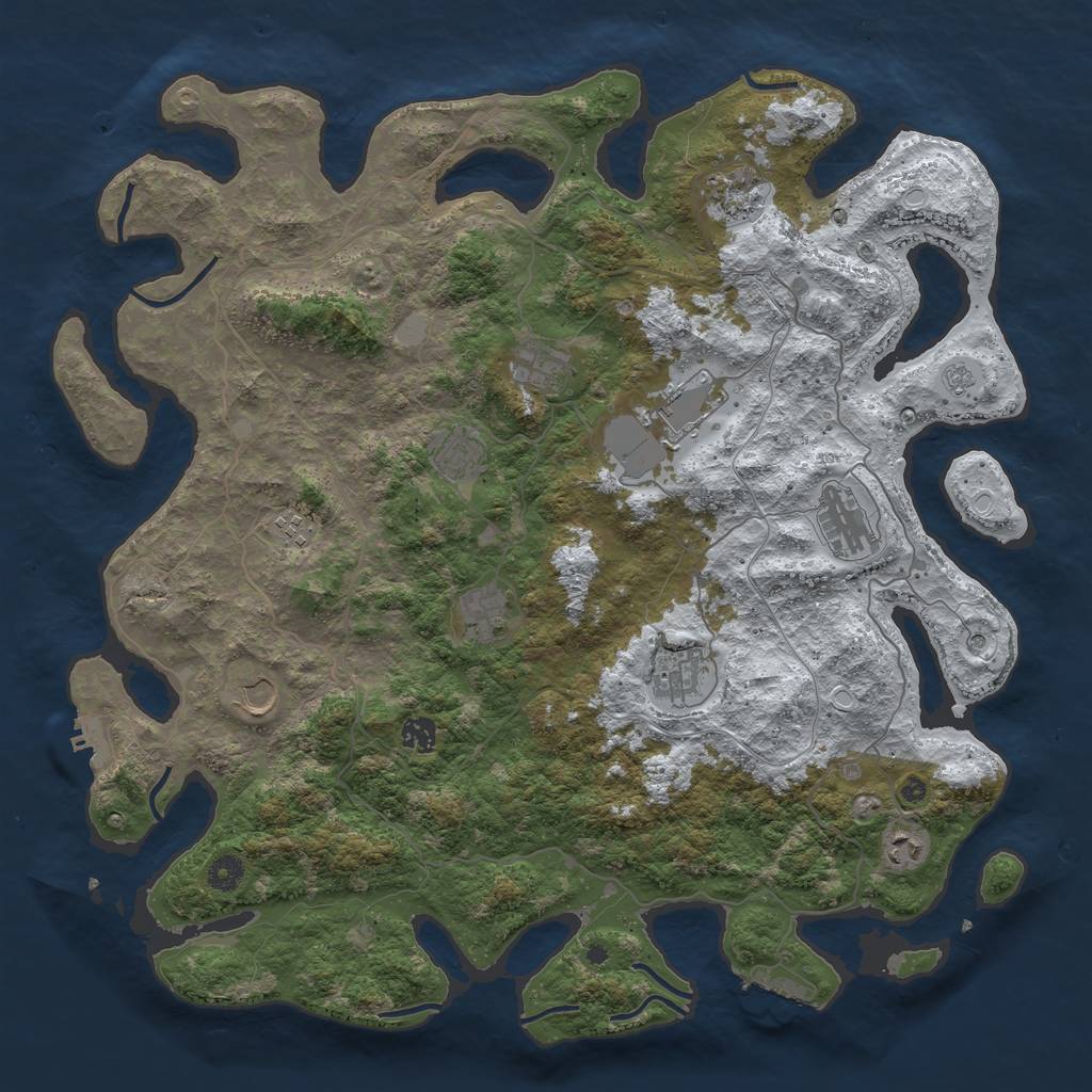 Rust Map: Procedural Map, Size: 4500, Seed: 3186457, 20 Monuments