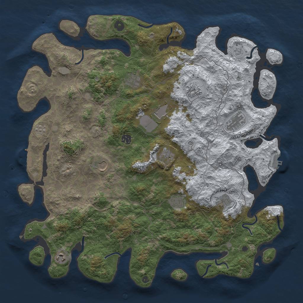 Rust Map: Procedural Map, Size: 4500, Seed: 1155268, 20 Monuments