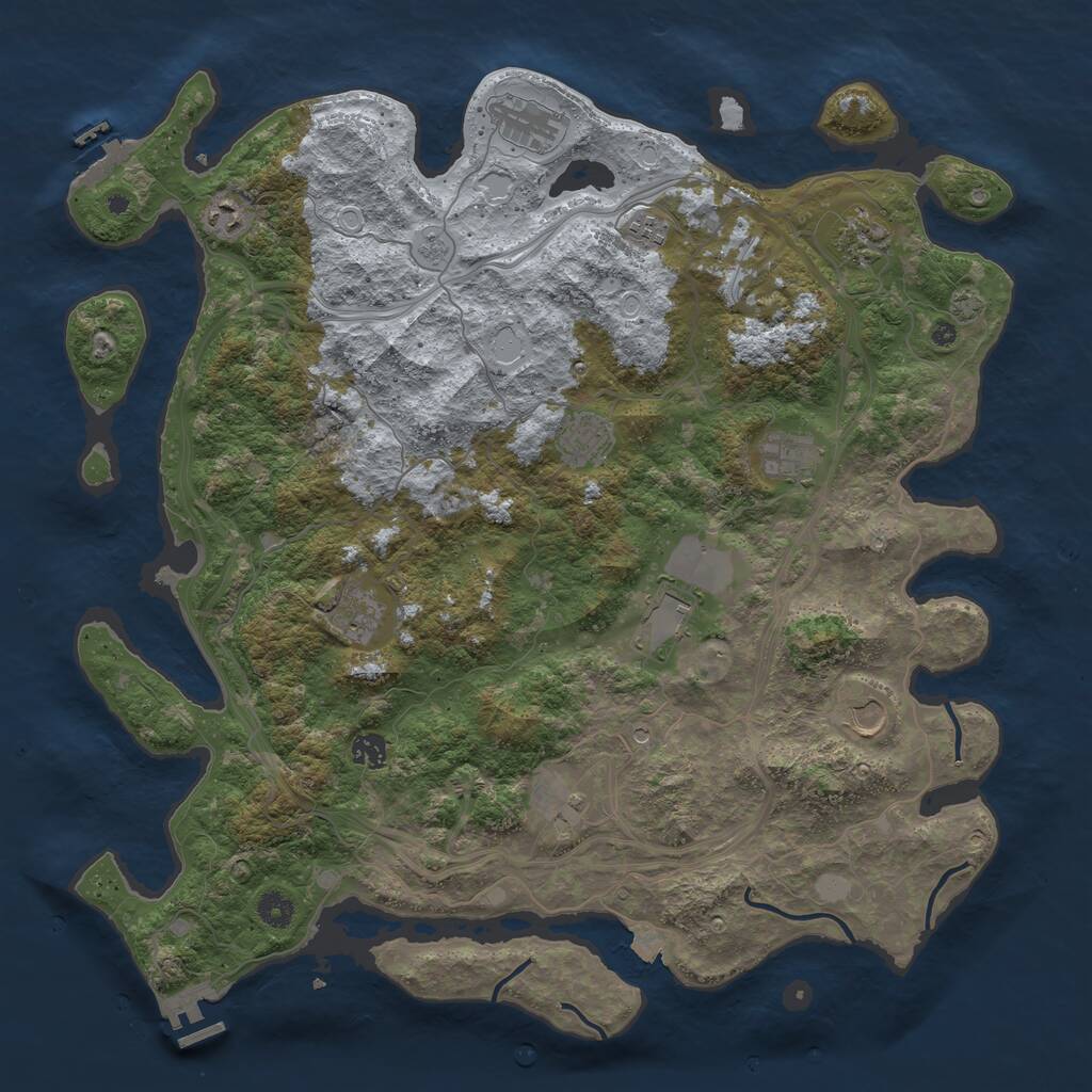 Rust Map: Procedural Map, Size: 4500, Seed: 2507125, 17 Monuments