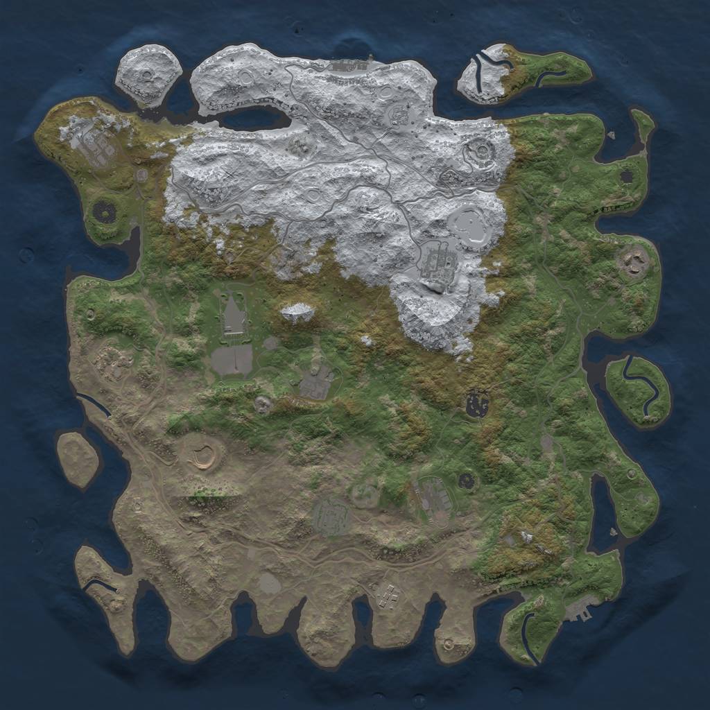 Rust Map: Procedural Map, Size: 4500, Seed: 3855980, 20 Monuments