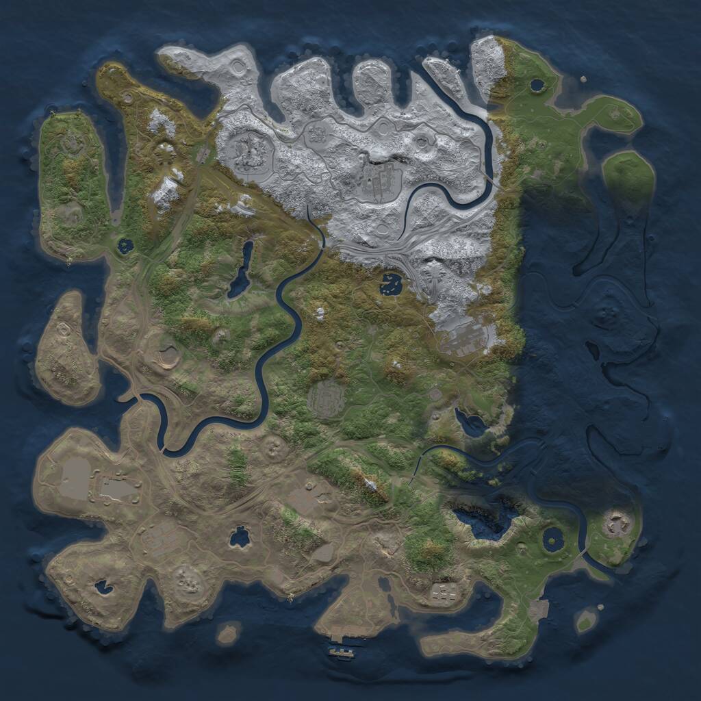 Rust Map: Procedural Map, Size: 4500, Seed: 1125703, 17 Monuments