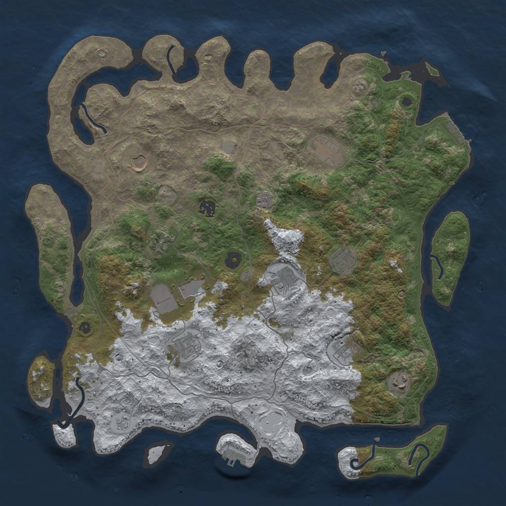 Rust Map: Procedural Map, Size: 4500, Seed: 2356938, 20 Monuments