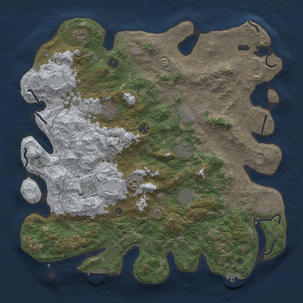 Rust Map: Procedural Map, Size: 4500, Seed: 6126495, 20 Monuments