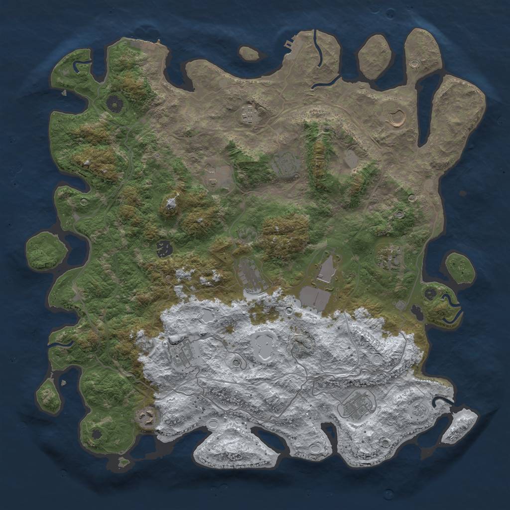 Rust Map: Procedural Map, Size: 4500, Seed: 4092447, 20 Monuments