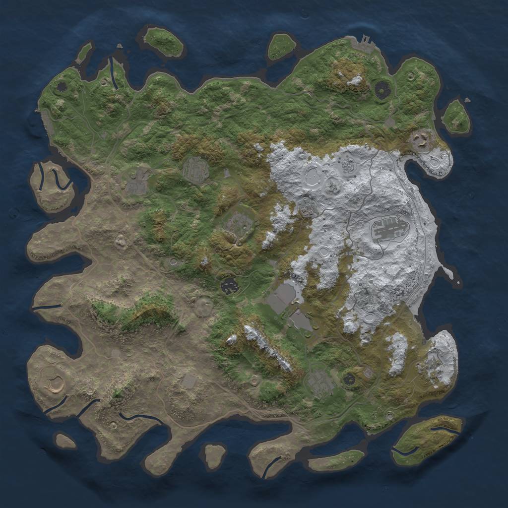 Rust Map: Procedural Map, Size: 4500, Seed: 4748814, 20 Monuments