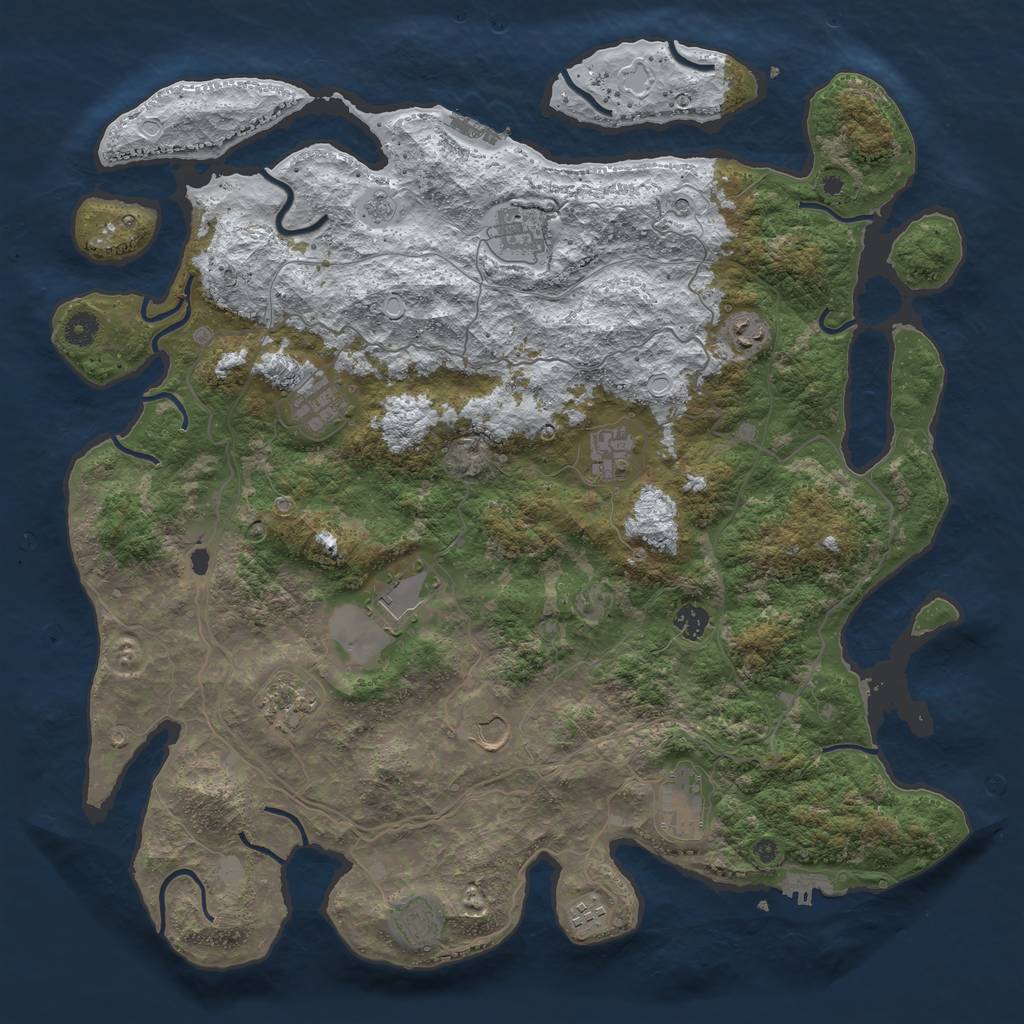 Rust Map: Procedural Map, Size: 4500, Seed: 3304735, 20 Monuments