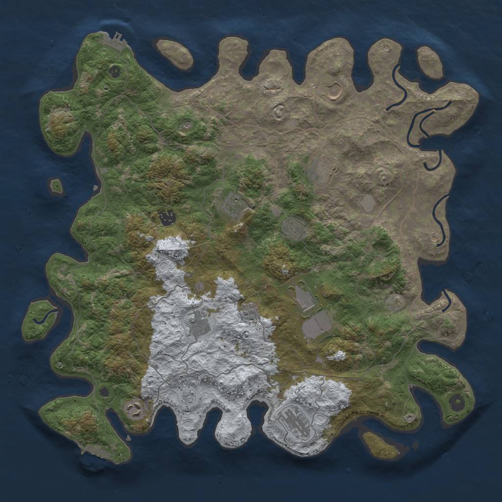 Rust Map: Procedural Map, Size: 4500, Seed: 3315942, 19 Monuments