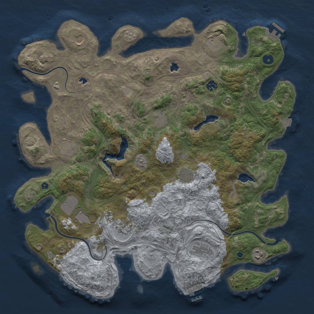 Rust Map: Procedural Map, Size: 4500, Seed: 5212565, 17 Monuments