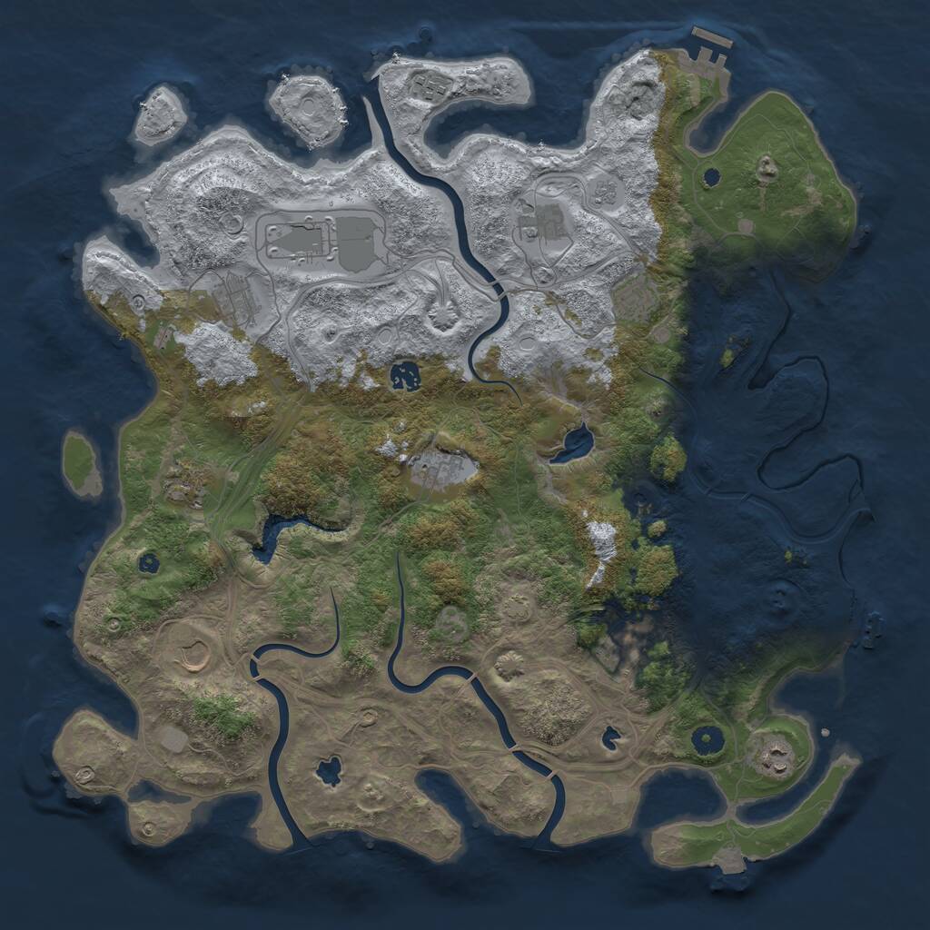 Rust Map: Procedural Map, Size: 4500, Seed: 3620313, 17 Monuments