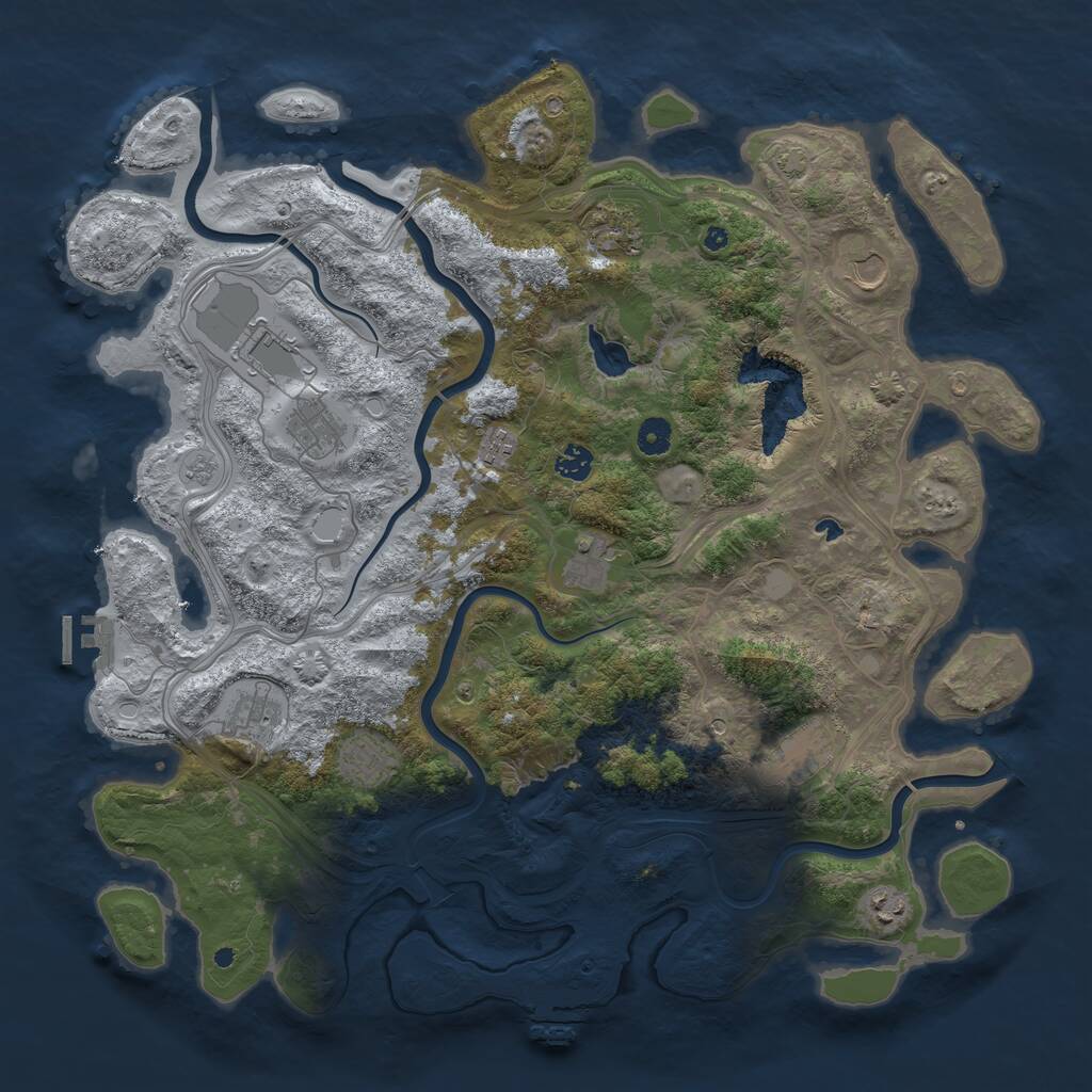 Rust Map: Procedural Map, Size: 4500, Seed: 5241897, 17 Monuments
