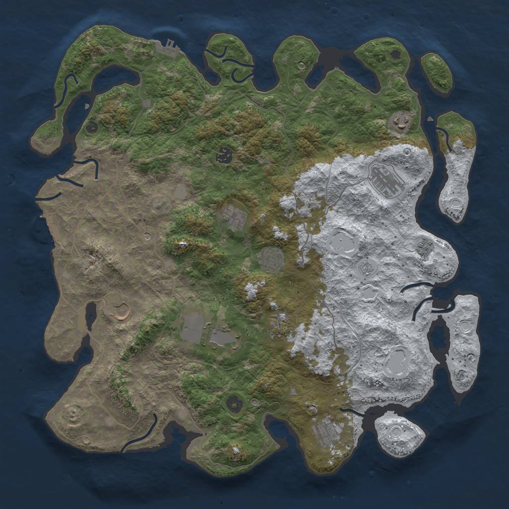 Rust Map: Procedural Map, Size: 4500, Seed: 5926445, 19 Monuments
